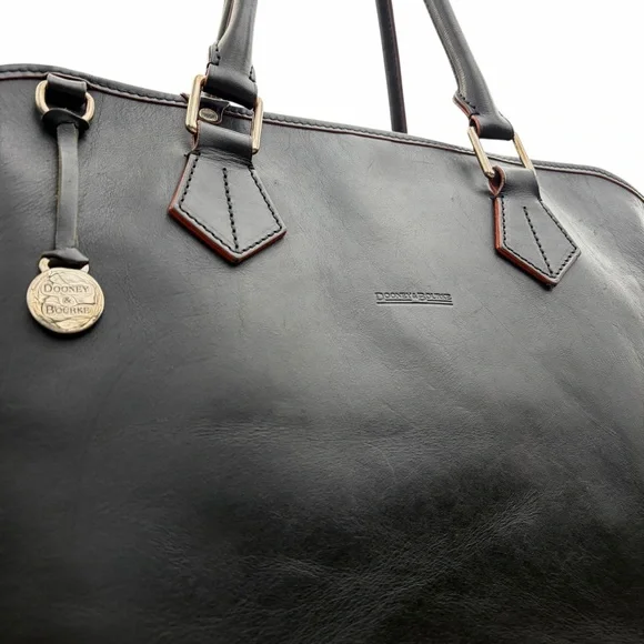 DOONEY & BOURKE Large Black Leather Computer Laptop Bag Shoulder Tote - Picture 13 of 17